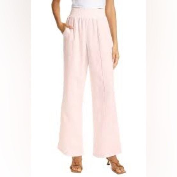 Nicole Miller Pants - Nicole Miller Women's Pink Linen Wide Leg Pants - Size Small - New With Tags